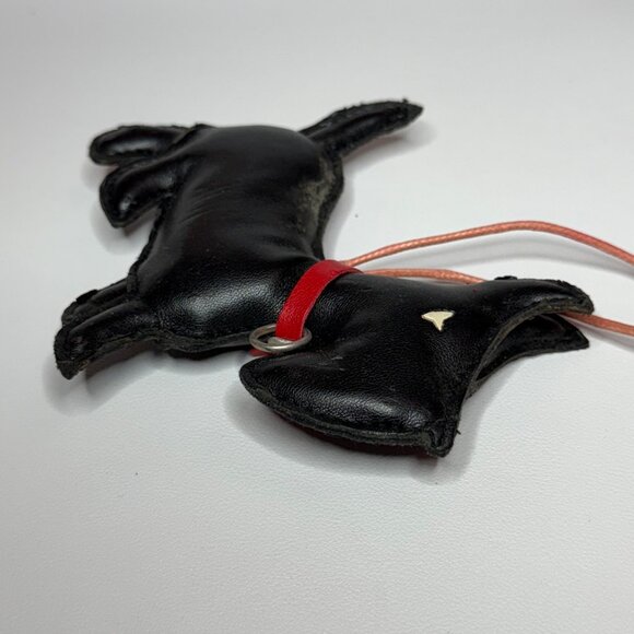 Black Faux-Leather Scottie Dog Scottish Terrier Christmas Ornament - Picture 3 of 6